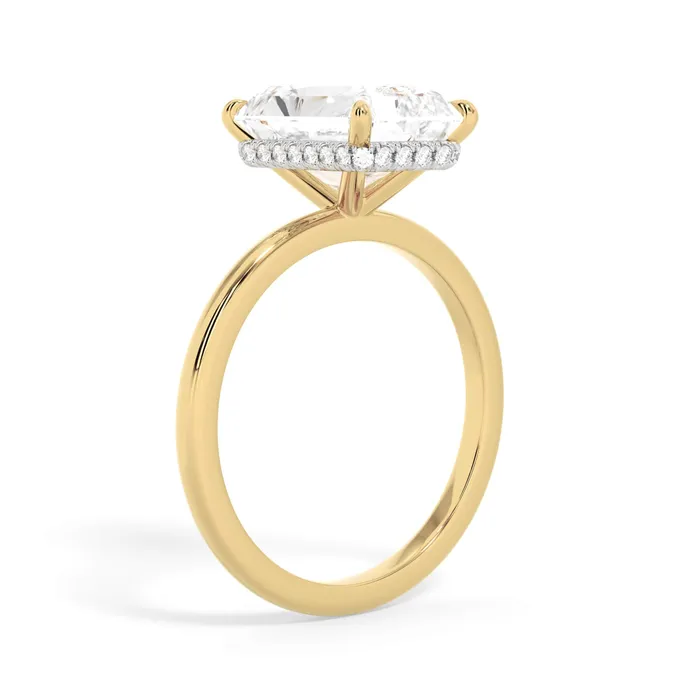 deBebians Rings Wrap Diamond Engagement Ring with Plain Band White Wrap