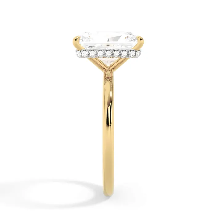 deBebians Rings Wrap Diamond Engagement Ring with Plain Band White Wrap