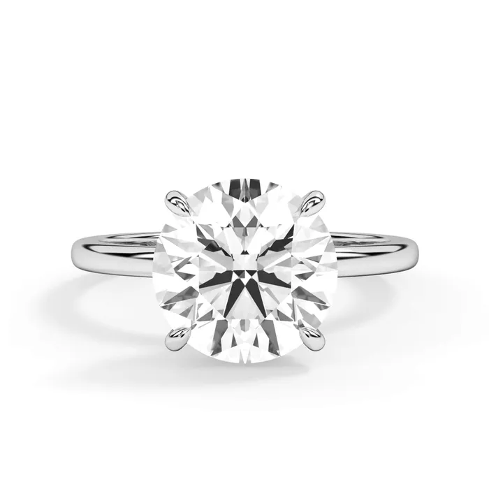 deBebians Rings Wrap Diamond Engagement Ring with Plain Band White Wrap