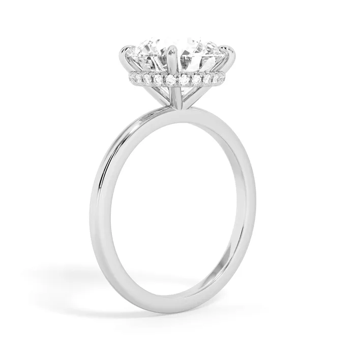 deBebians Rings Wrap Diamond Engagement Ring with Plain Band White Wrap