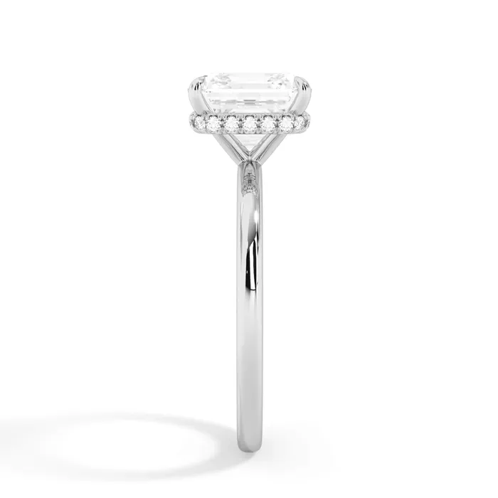 deBebians Rings Wrap Diamond Engagement Ring with Plain Band White Wrap