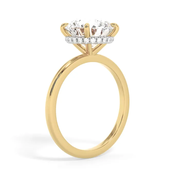 deBebians Rings Wrap Diamond Engagement Ring with Plain Band White Wrap