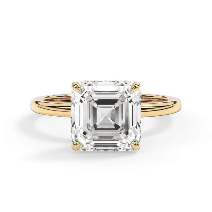 deBebians Rings Wrap Diamond Engagement Ring with Plain Band White Wrap