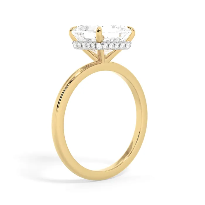 deBebians Rings Wrap Diamond Engagement Ring with Plain Band White Wrap