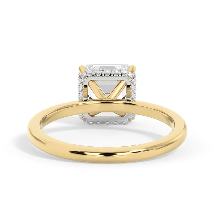 deBebians Rings Wrap Diamond Engagement Ring with Plain Band White Wrap
