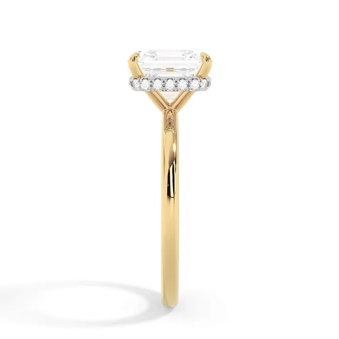 deBebians Rings Wrap Diamond Engagement Ring with Plain Band White Wrap