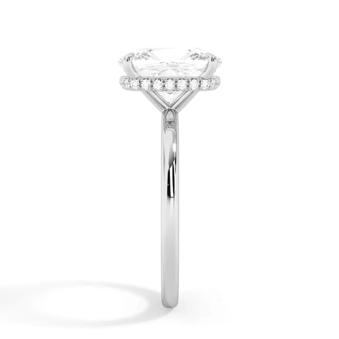 deBebians Rings Wrap Diamond Engagement Ring with Plain Band White Wrap