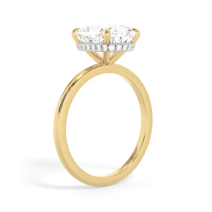 deBebians Rings Wrap Diamond Engagement Ring with Plain Band White Wrap