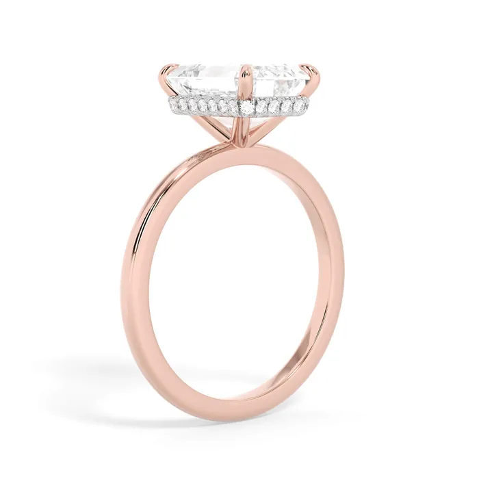 deBebians Rings Wrap Diamond Engagement Ring with Plain Band White Wrap
