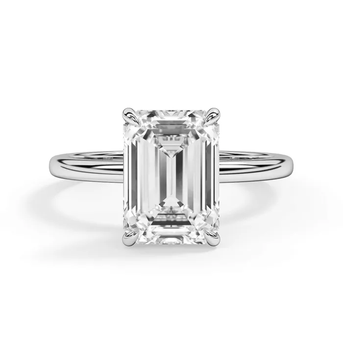 deBebians Rings Wrap Diamond Engagement Ring with Plain Band White Wrap