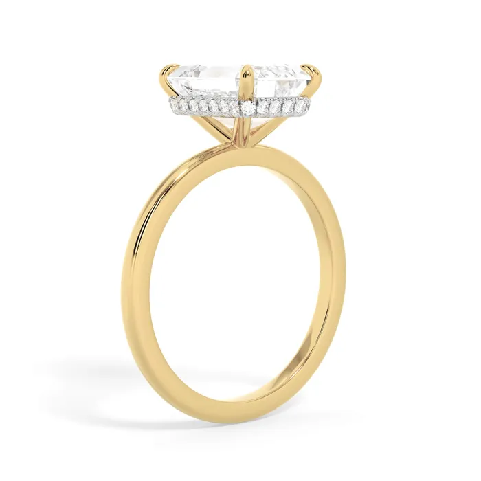 deBebians Rings Wrap Diamond Engagement Ring with Plain Band White Wrap