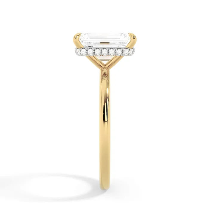 deBebians Rings Wrap Diamond Engagement Ring with Plain Band White Wrap