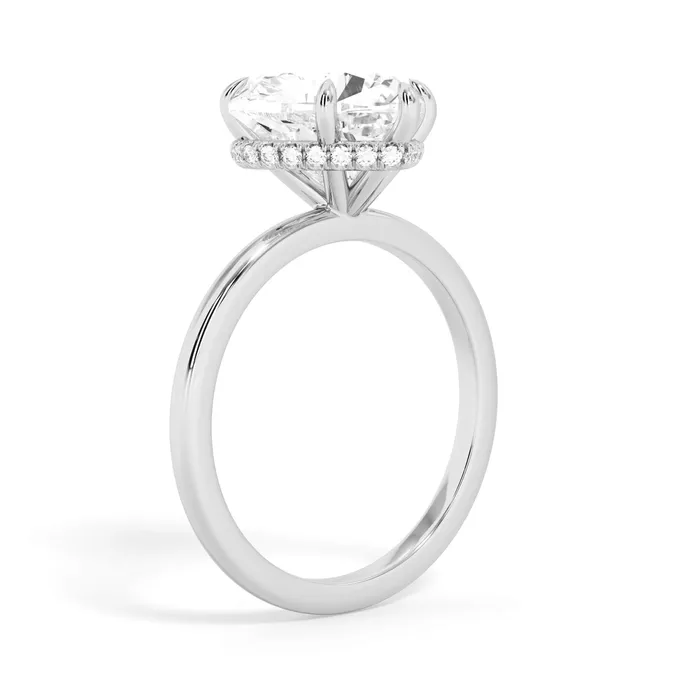 deBebians Rings Wrap Diamond Engagement Ring with Plain Band White Wrap