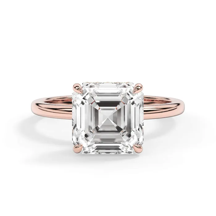 deBebians Rings Wrap Diamond Engagement Ring with Plain Band White Wrap