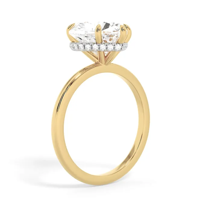 deBebians Rings Wrap Diamond Engagement Ring with Plain Band White Wrap