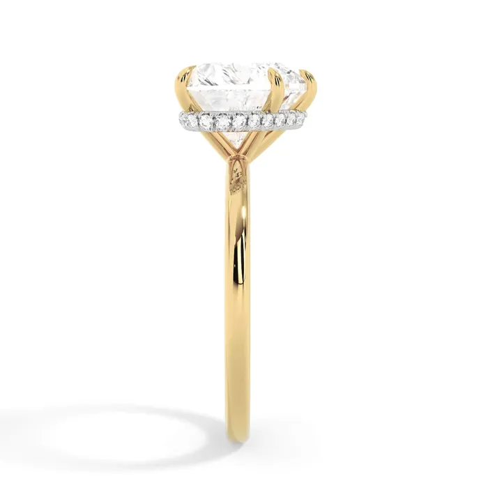 deBebians Rings Wrap Diamond Engagement Ring with Plain Band White Wrap