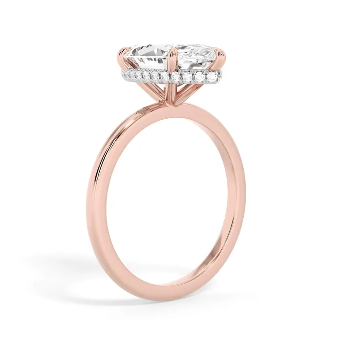deBebians Rings Wrap Diamond Engagement Ring with Plain Band White Wrap