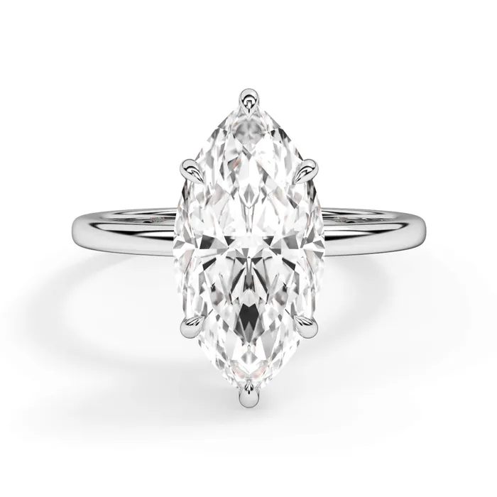 deBebians Rings Wrap Diamond Engagement Ring with Plain Band White Wrap
