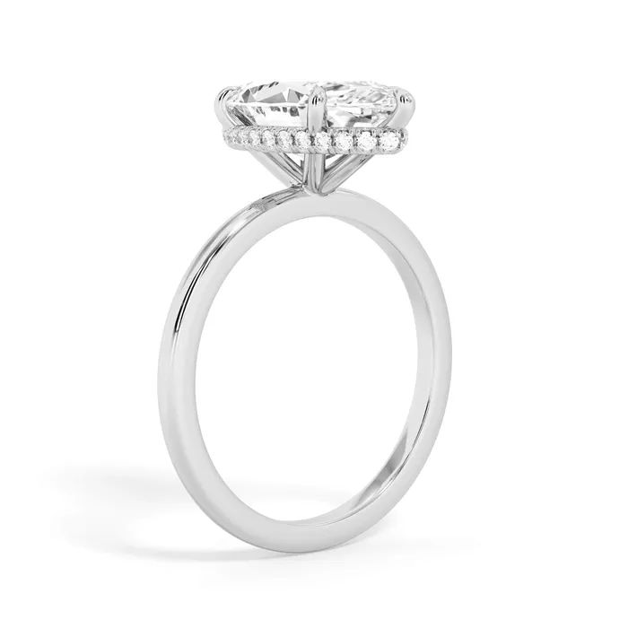 deBebians Rings Wrap Diamond Engagement Ring with Plain Band White Wrap