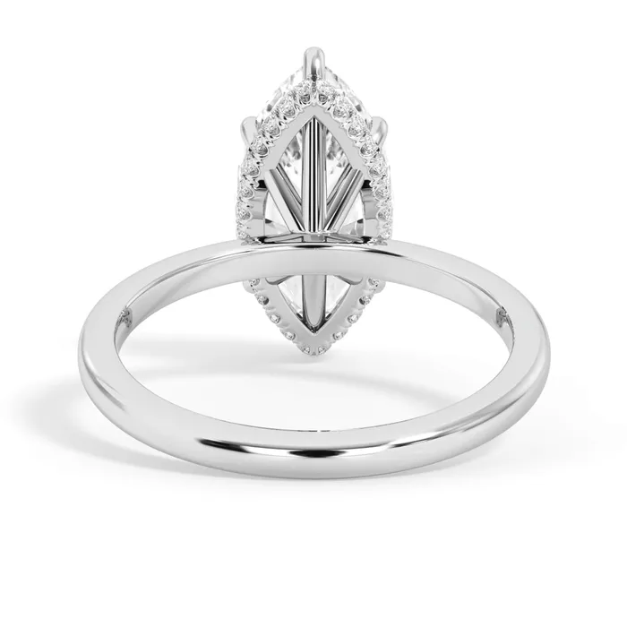 deBebians Rings Wrap Diamond Engagement Ring with Plain Band White Wrap