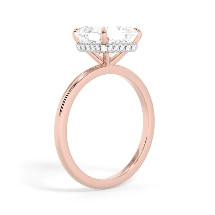 deBebians Rings Wrap Diamond Engagement Ring with Plain Band White Wrap