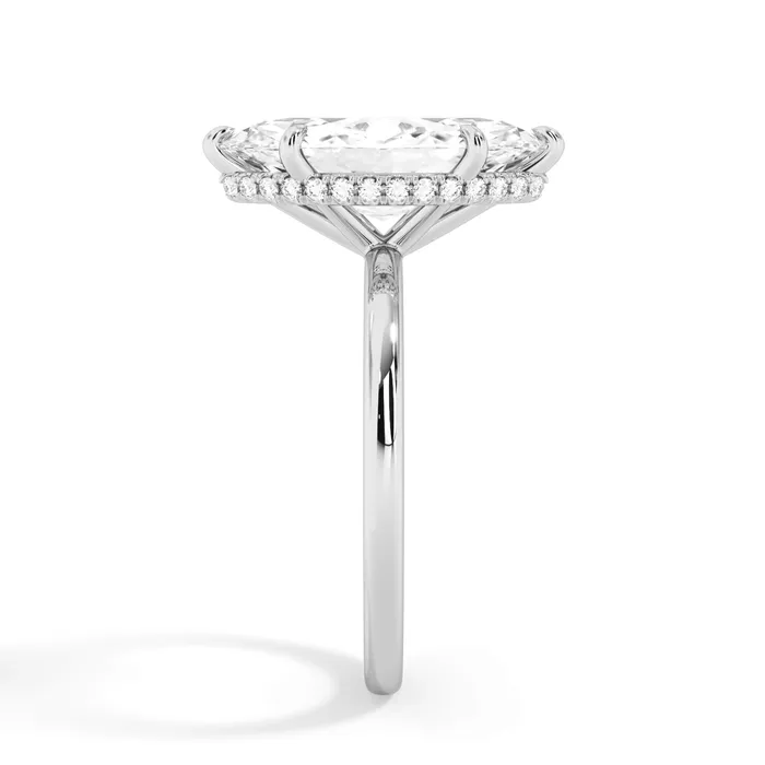 deBebians Rings Wrap Diamond Engagement Ring with Plain Band White Wrap
