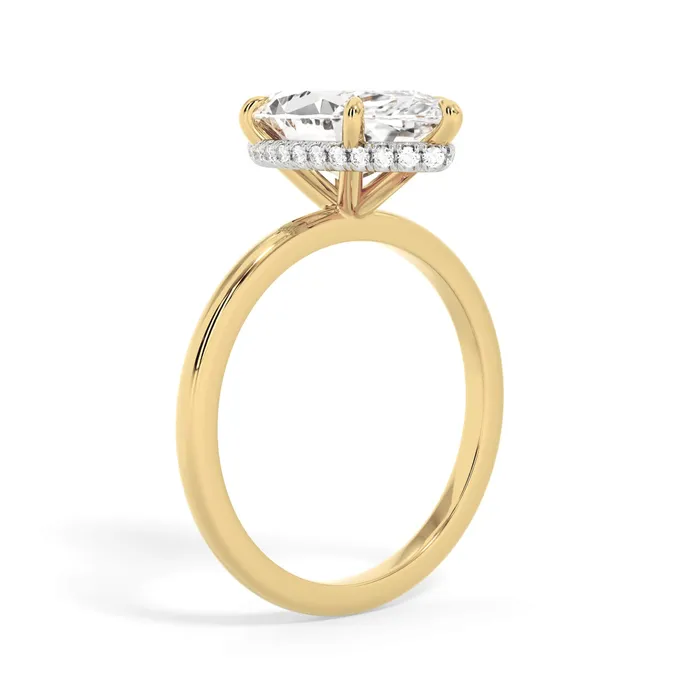 deBebians Rings Wrap Diamond Engagement Ring with Plain Band White Wrap
