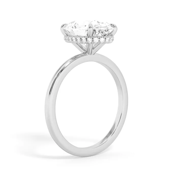 deBebians Rings Wrap Diamond Engagement Ring with Plain Band White Wrap