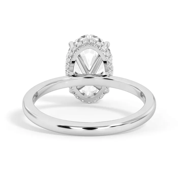 deBebians Rings Wrap Diamond Engagement Ring with Plain Band White Wrap