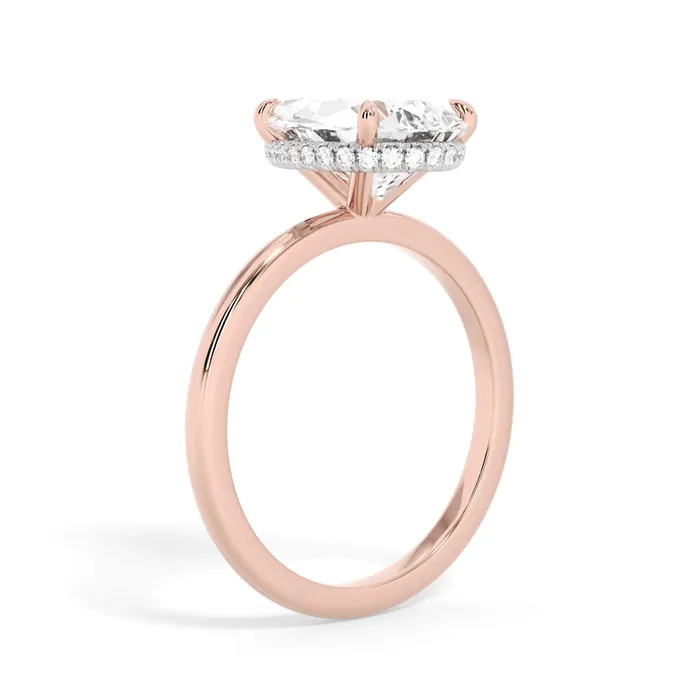 deBebians Rings Wrap Diamond Engagement Ring with Plain Band White Wrap