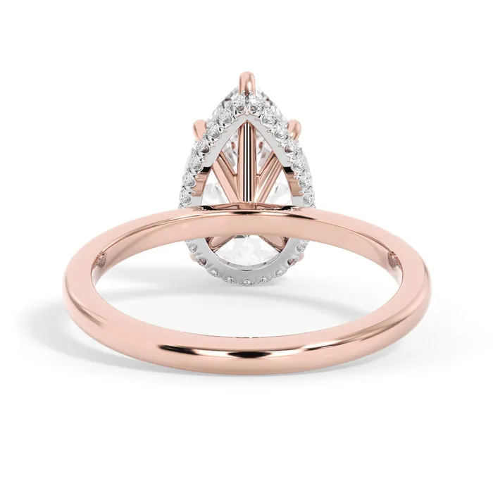 deBebians Rings Wrap Diamond Engagement Ring with Plain Band White Wrap