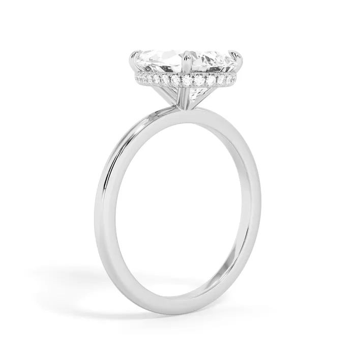 deBebians Rings Wrap Diamond Engagement Ring with Plain Band White Wrap