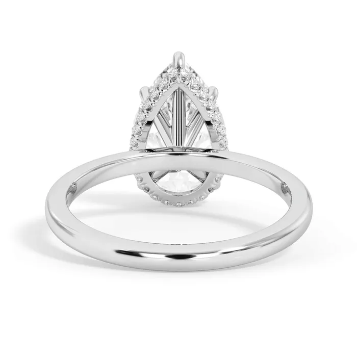 deBebians Rings Wrap Diamond Engagement Ring with Plain Band White Wrap