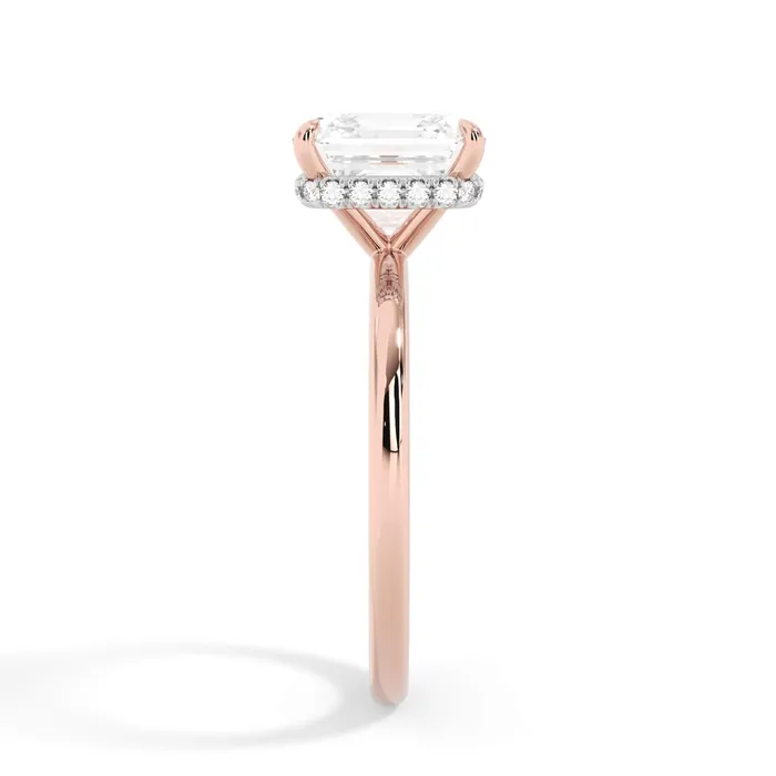 deBebians Rings Wrap Diamond Engagement Ring with Plain Band White Wrap