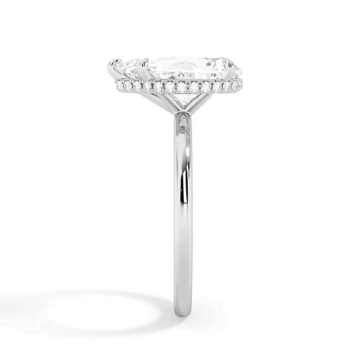 deBebians Rings Wrap Diamond Engagement Ring with Plain Band White Wrap