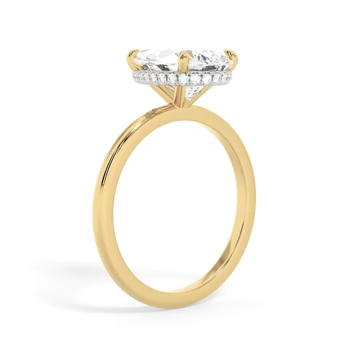 deBebians Rings Wrap Diamond Engagement Ring with Plain Band White Wrap