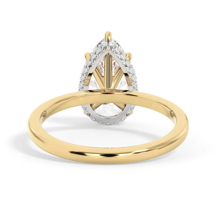 deBebians Rings Wrap Diamond Engagement Ring with Plain Band White Wrap