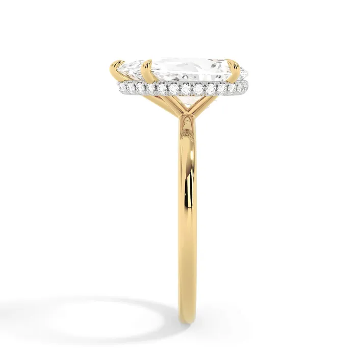 deBebians Rings Wrap Diamond Engagement Ring with Plain Band White Wrap