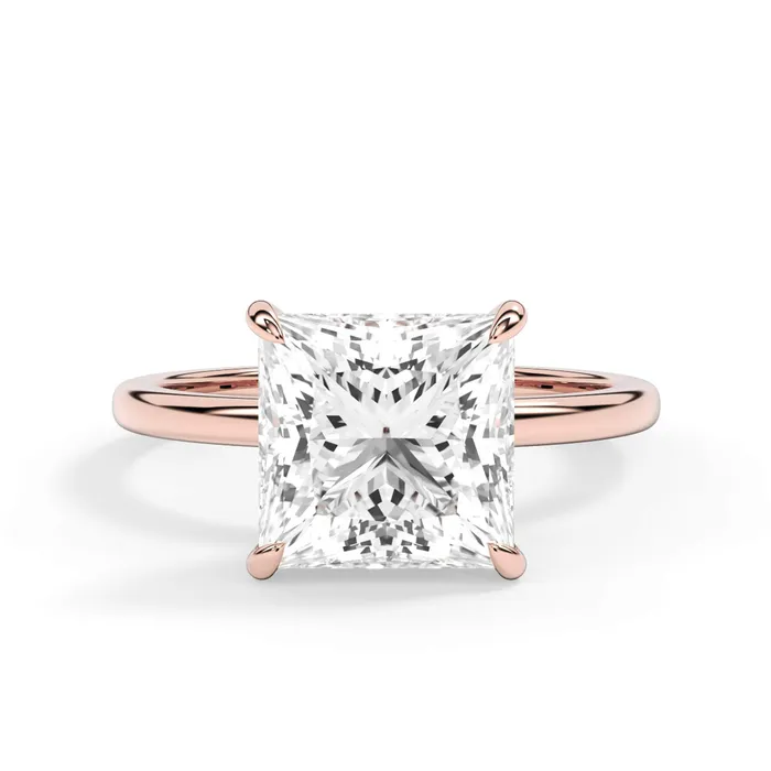 deBebians Rings Wrap Diamond Engagement Ring with Plain Band White Wrap