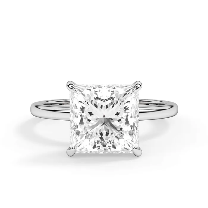 deBebians Rings Wrap Diamond Engagement Ring with Plain Band White Wrap