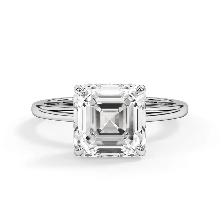 deBebians Rings Wrap Diamond Engagement Ring with Plain Band White Wrap
