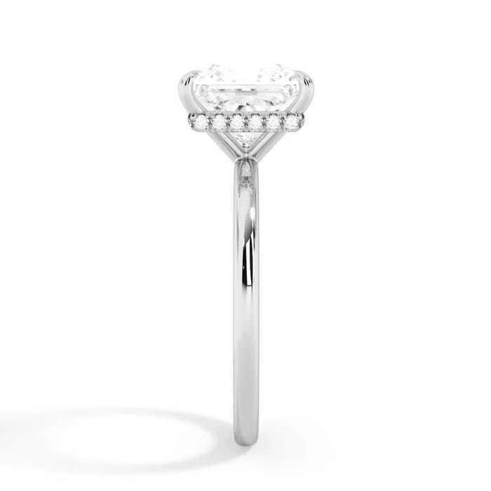 deBebians Rings Wrap Diamond Engagement Ring with Plain Band White Wrap