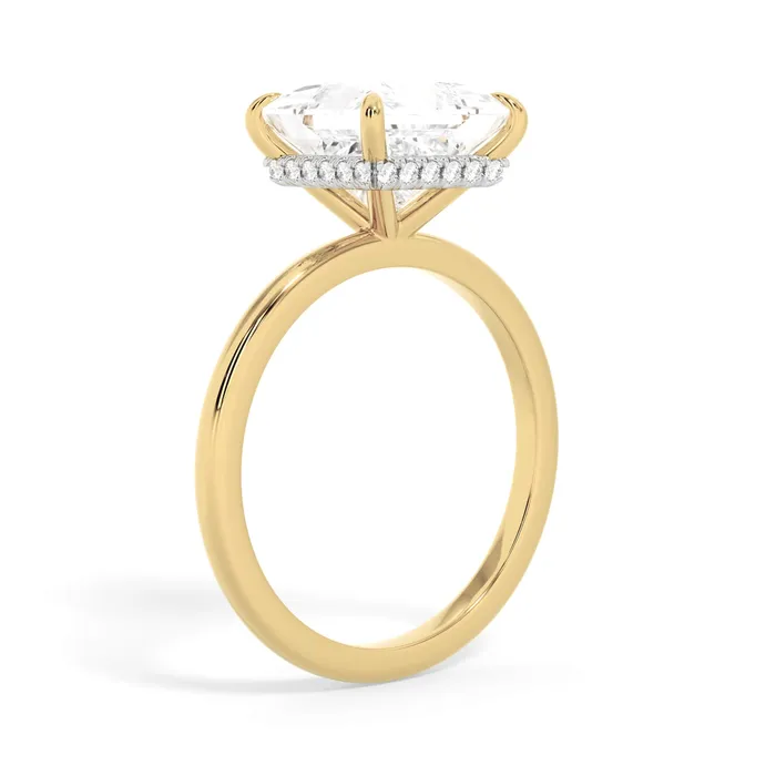 deBebians Rings Wrap Diamond Engagement Ring with Plain Band White Wrap