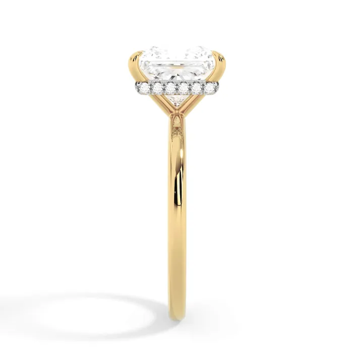 deBebians Rings Wrap Diamond Engagement Ring with Plain Band White Wrap