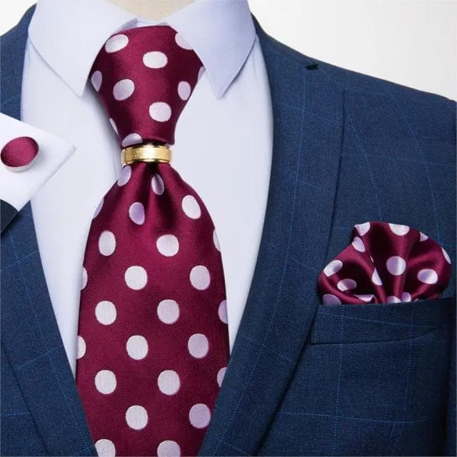 Divine Inspiration Styles Rings DBG VIP Design Collection Mens Fashion Golden Yellow Silver Gray Stripes 100 Premium Quality Silk Tie Set