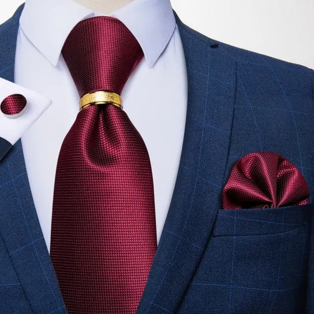 Divine Inspiration Styles Rings DBG VIP Design Collection Mens Fashion Golden Yellow Silver Gray Stripes 100 Premium Quality Silk Tie Set