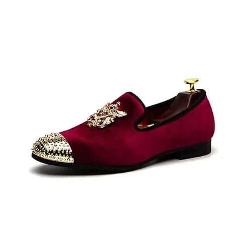 Divine Inspiration Styles Rings MEIJIANA Mens Genuine Velvet Leather White Loafers With Medallion Ring Designer Shoes