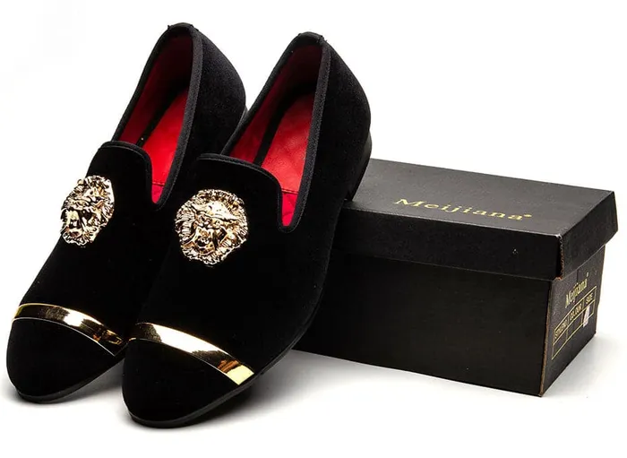 Divine Inspiration Styles Rings MEIJIANA Mens Genuine Velvet Leather White Loafers With Medallion Ring Designer Shoes