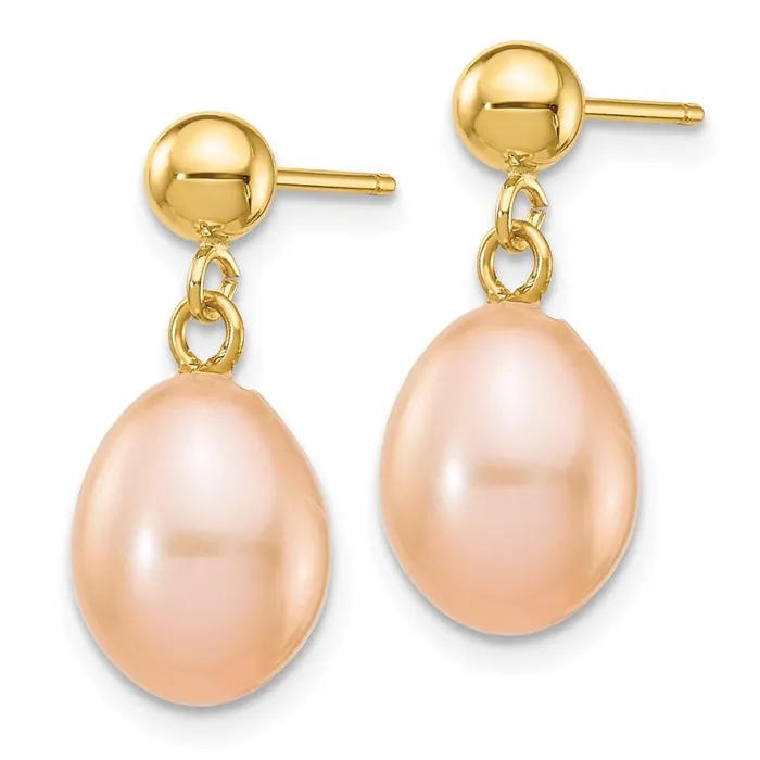 Earrings 14k 78mm Pink Rice Freshwater Cultured Pearl Dangle Post Earrings Jewelry Earrings 14k 78mm Pink Rice Freshwater Cultured Pearl Dangle Post Earrings Jewelry