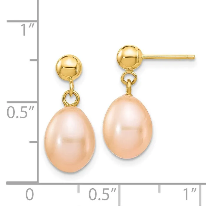 Earrings 14k 78mm Pink Rice Freshwater Cultured Pearl Dangle Post Earrings Jewelry Earrings 14k 78mm Pink Rice Freshwater Cultured Pearl Dangle Post Earrings Jewelry